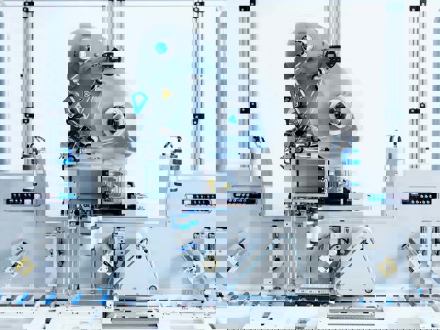 A labelling machine from LSS is adding labels to a subject