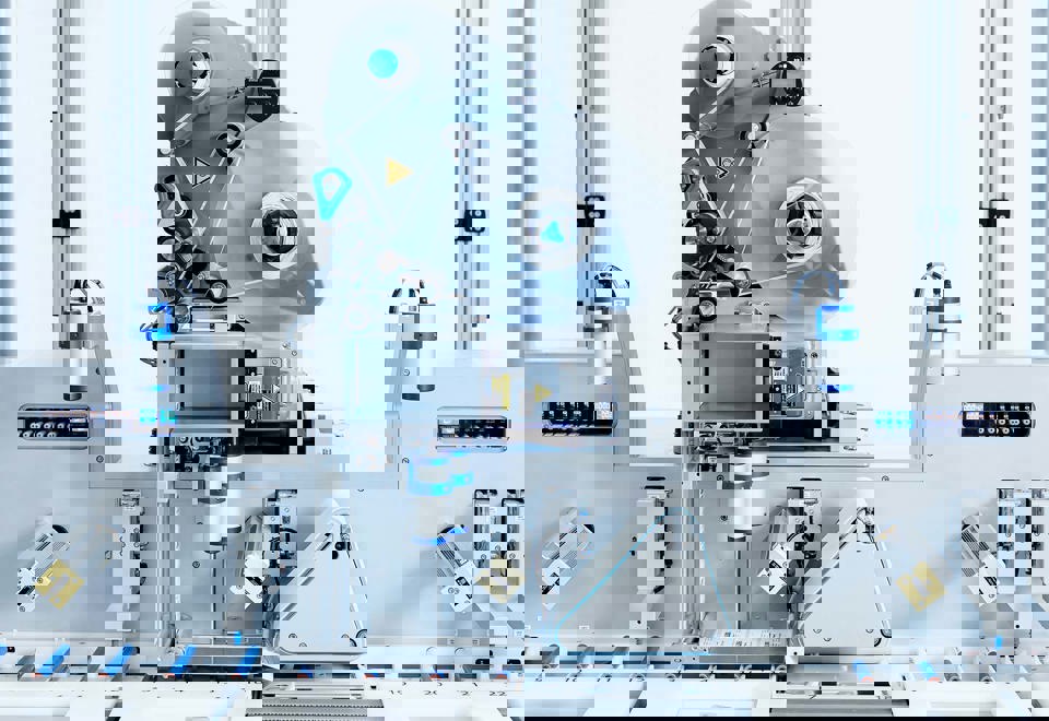 A labelling machine from LSS is adding labels to a subject