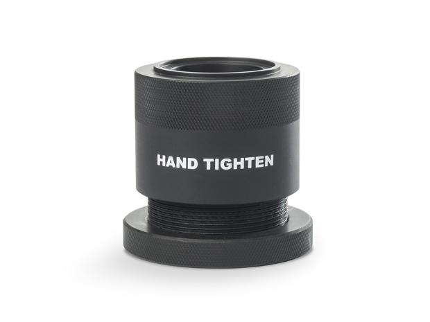 Machine part in black POM with laser engraved text