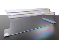 A safety screen made of polycarbonate, which is sound-abating and shock-resistant