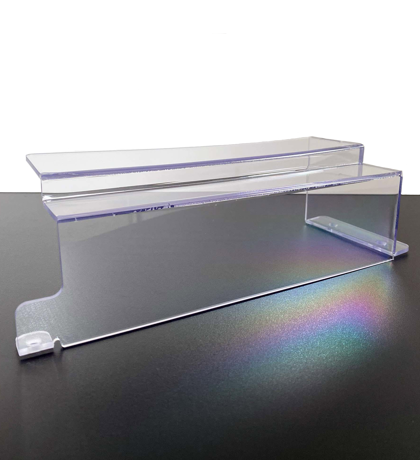 A safety screen made of polycarbonate, which is sound-abating and shock-resistant