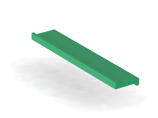 Z profile in milled green plastic