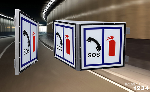 Sikkerhedsskilt til tunnel med digitalprint fra Induflex