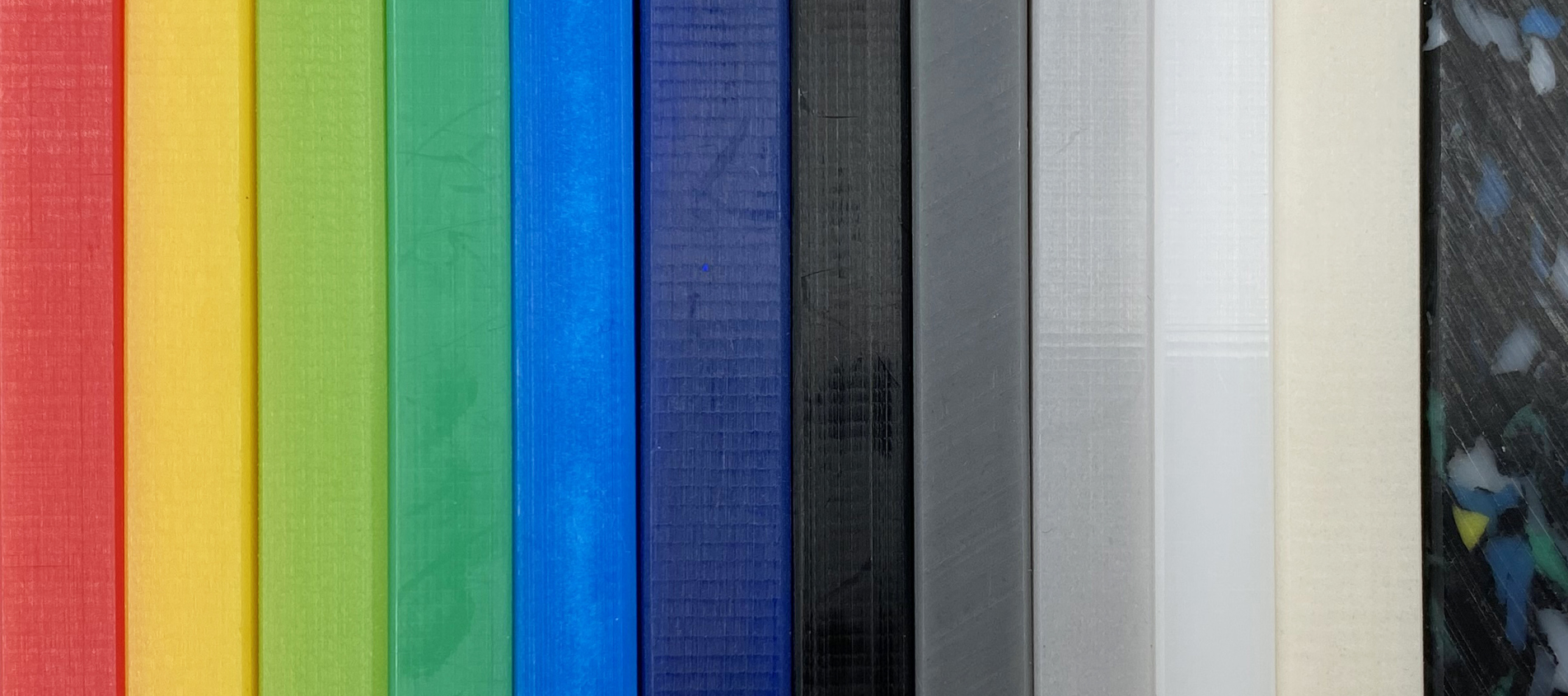 PEHD plastics in various colours