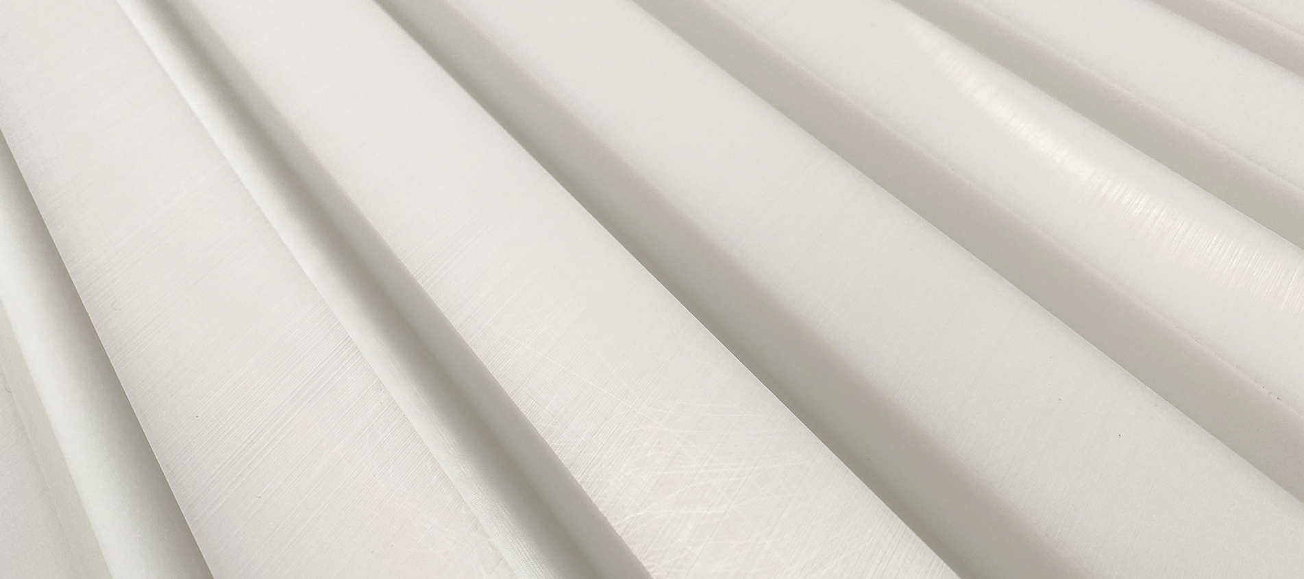 White pods in the material PTFE