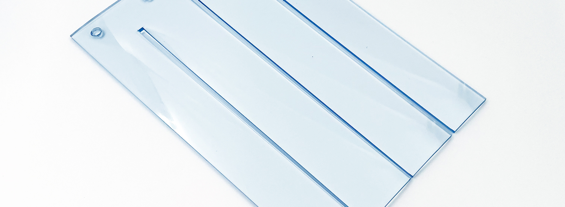 Bændelgardin af blød, klar PVC