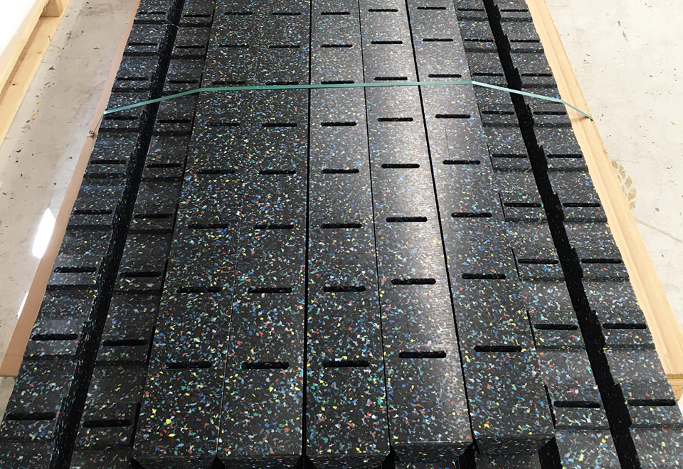 Recesses in recycled plastic