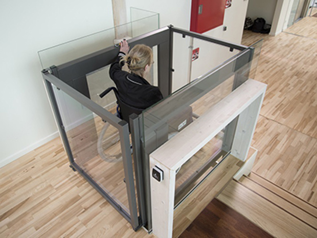 Induflex produces door panels in polycarbonate for Liftups lifts 