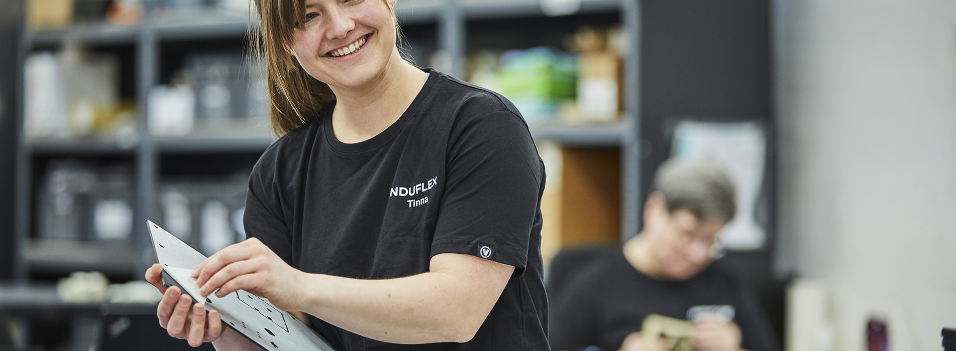 Assembly worker is ready to help you with the last touch