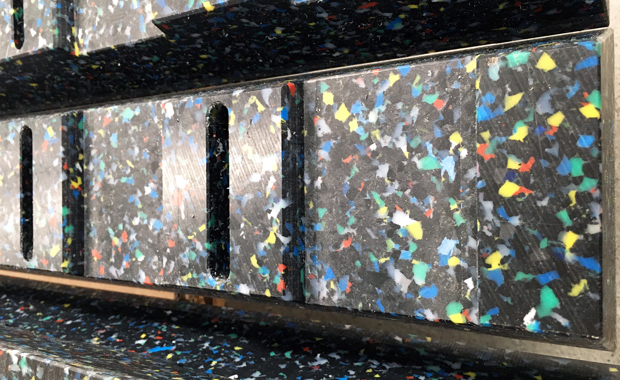 Toothed wheels in recycled plastic