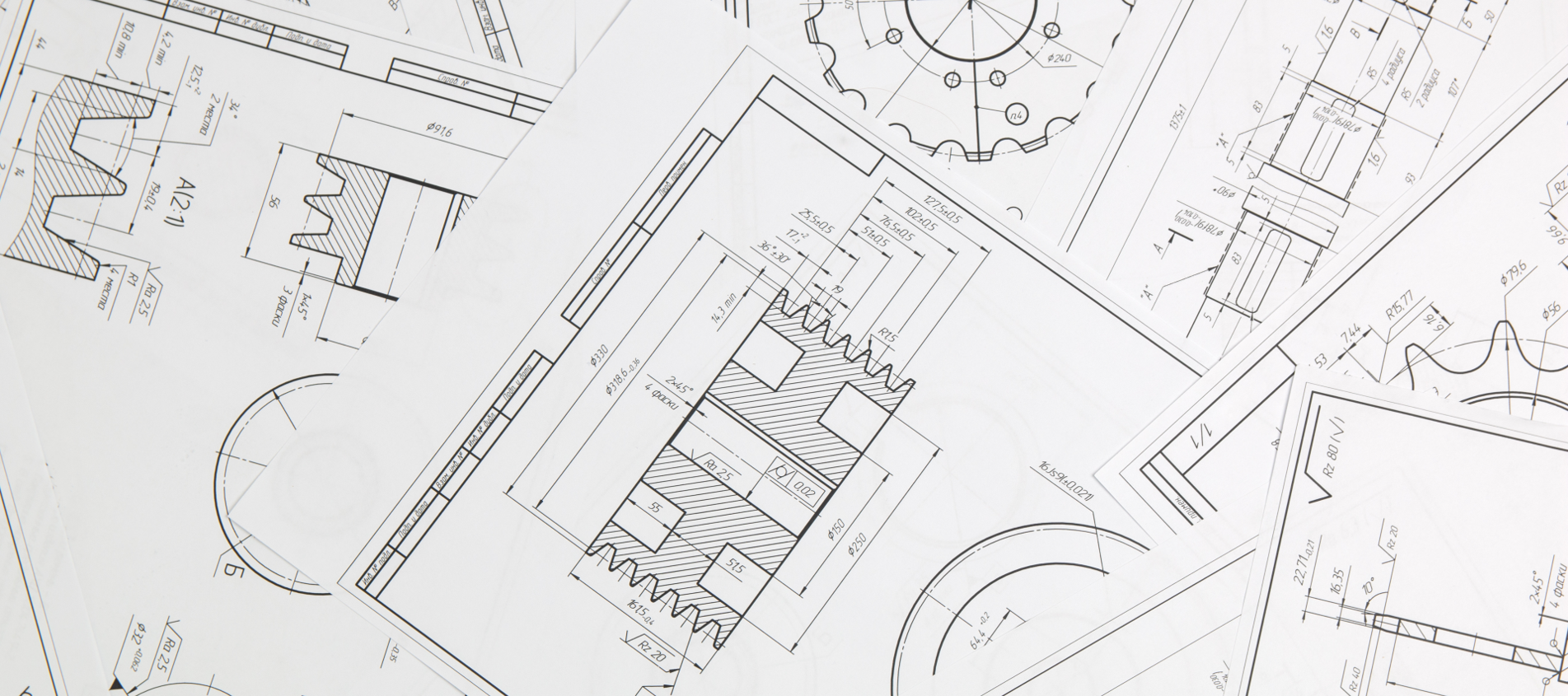 Industrial design drawings.