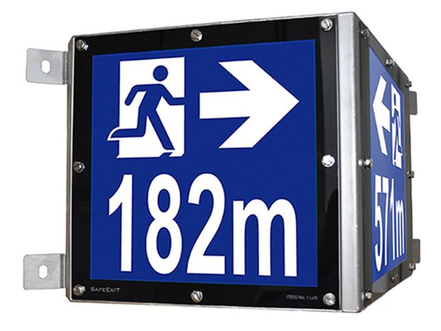Escape route sign for tunnels