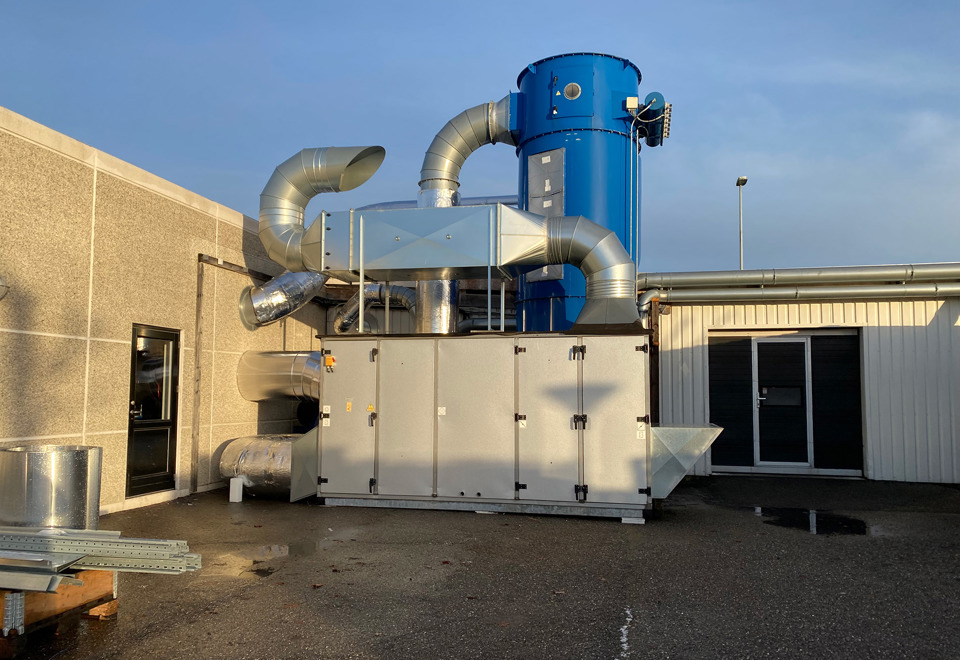 The heat recovery system on the building of Induflex