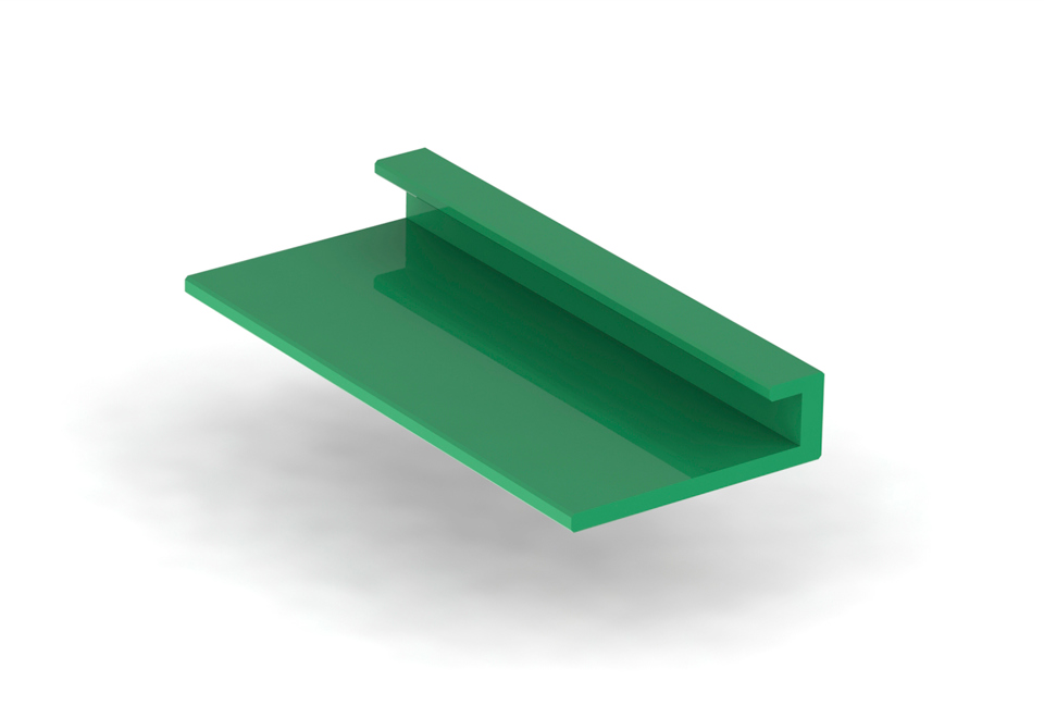 L profil i fræset grøn plast